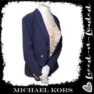 Michael Kors Navy Blue Blazer Gold Buttons, size 8